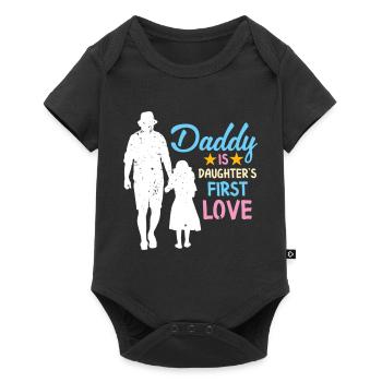 Papa est le premier amour de sa fille - Body à manches courtes Premium Bébé - noir - Devant