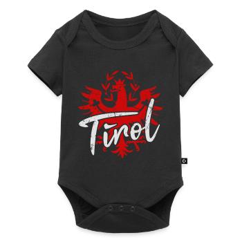 Tirol Bekleidung Tiroler Adler Wappen - Baby Premium Kurzarmbody - Schwarz - Vorne