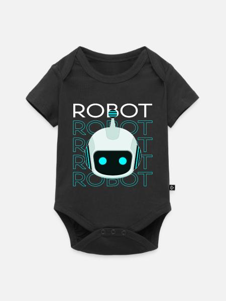 Robot - Baby Premium Kurzarmbody - Schwarz