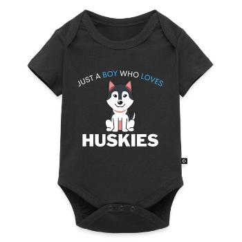 Kawaii Dog Pet Boy Gift Husky - Baby Premium short-sleeve bodysuit - black - Front