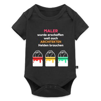 Maler Helden Design für Maler und Lackierer - Baby Premium Kurzarmbody - Schwarz - Vorne