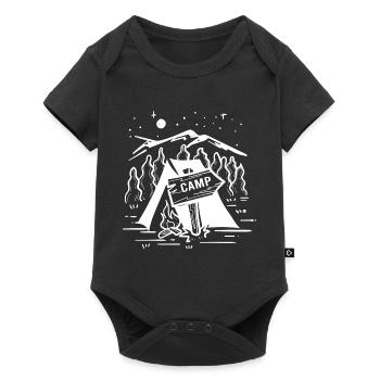 Camping Fire Adventure Camper Hiking - Baby Premium short-sleeve bodysuit - black - Front