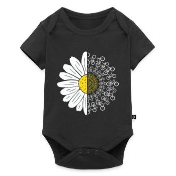 Bicycle Flower - Baby Premium short-sleeve bodysuit - black - Front