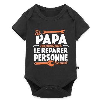 Papa Bricoleur Si Papa Ne Peut Pas Le Réparer - Body à manches courtes Premium Bébé - noir - Devant