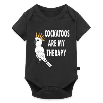 Cockatoos as Therapy Cute Parakeet Exotic Animal - Baby Premium short-sleeve bodysuit - black - Front