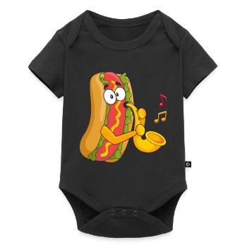 Saxophonist Saxophone Wurst Music Musician - Baby Premium short-sleeve bodysuit - black - Front
