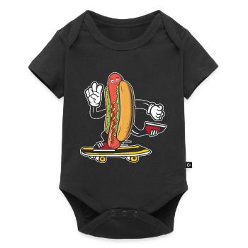 Hot Dog Skateboarder Skateboard skateboard skateboard - Body à manches courtes Premium Bébé - noir - Devant