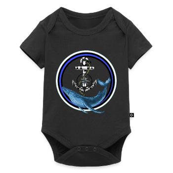 Marine mammal Fish Whale Fish Anchor maritime - Baby Premium short-sleeve bodysuit - black - Front