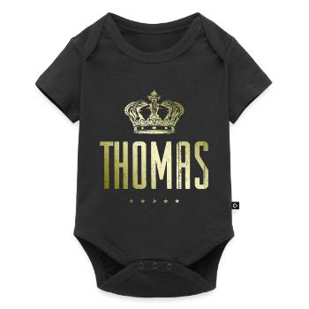 Thomas - Baby Premium Kurzarmbody - Schwarz - Vorne