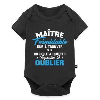 Maître Formidable Idée Cadeau Maître D'école - Body à manches courtes Premium Bébé - noir - Devant