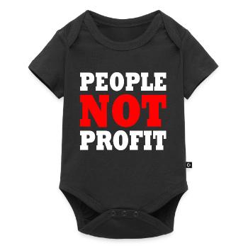 People not profit - Body à manches courtes Premium Bébé - noir - Devant