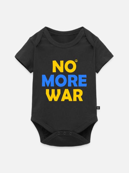 No more war - Baby Premium Kurzarmbody - Schwarz