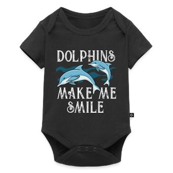 Dolphins Make Me Smile Ocean Wildlife Animal - Baby Premium short-sleeve bodysuit - black - Front