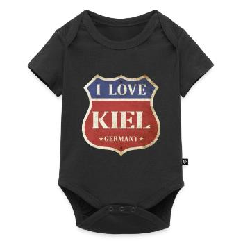 Kiel Germany City I Love Vintage Retro - Baby Premium short-sleeve bodysuit - black - Front