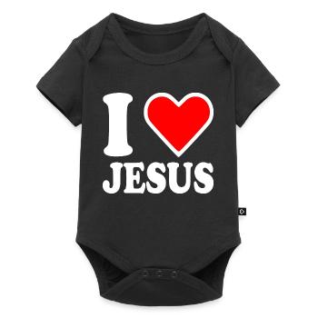 I love jesus - Baby Premium short-sleeve bodysuit - black - Front