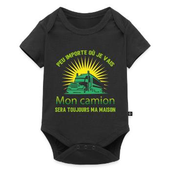 Idée cadeau camion humour - Body à manches courtes Premium Bébé - noir - Devant
