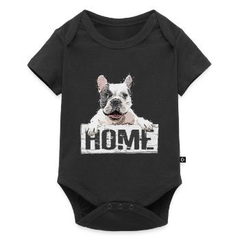 Bulldog Dog Pet Home Bouclier - Body à manches courtes Premium Bébé - noir - Devant