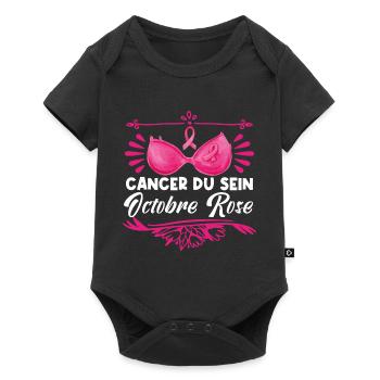 Cancer Du Sein Octobre Rose. - Body à manches courtes Premium Bébé - noir - Devant