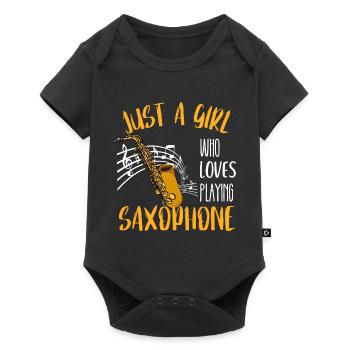 Partition de musique Saxophone Fille Cadeau Saxophoniste - Body à manches courtes Premium Bébé - noir - Devant