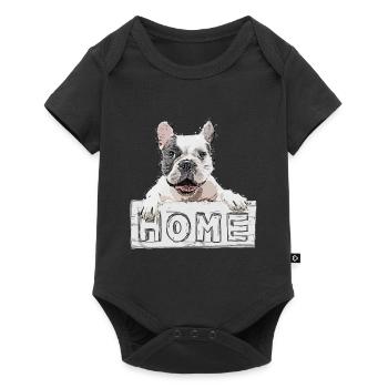 Bulldog Dog Pet Home Bouclier - Body à manches courtes Premium Bébé - noir - Devant