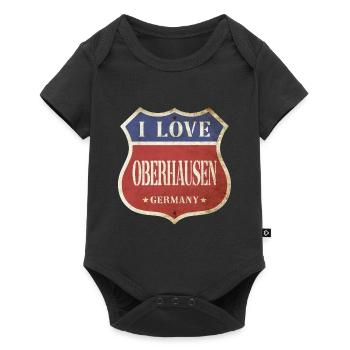 Oberhausen Germany City I Love Vintage Retro - Baby Premium short-sleeve bodysuit - black - Front