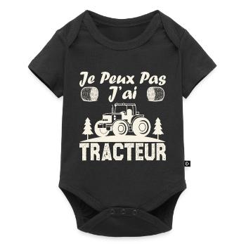 Je peux pas j ai tracteur - Body à manches courtes Premium Bébé - noir - Devant