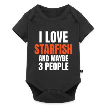Ich liebe Seesterne und vielleicht 3 Leute lustig - Baby Premium Kurzarmbody - Schwarz - Vorne