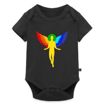 Homme-Ange (mate) - Body à manches courtes Premium Bébé - noir - Devant