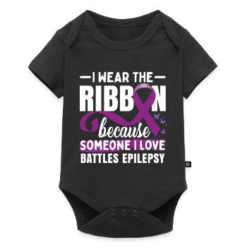Epilepsy Awareness Women Purple Ribbon - Baby Premium short-sleeve bodysuit - black - Front