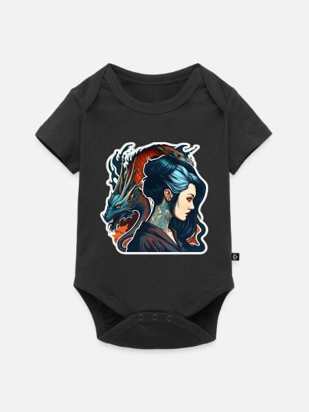 Schönheit & Drache - Baby Premium Kurzarmbody - Schwarz