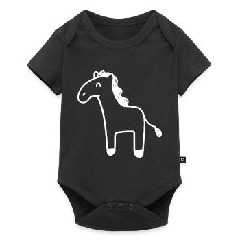 Cute Pony Horse Wildlife Animal Illustration - Baby Premium short-sleeve bodysuit - black - Front