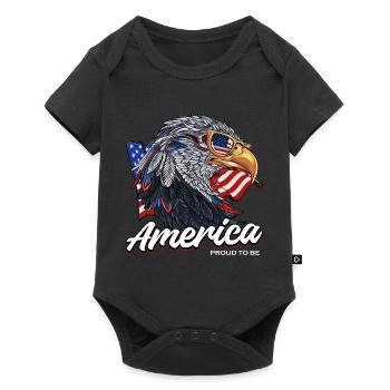 Proud America 4th Of July Independence Patriotic - Baby Premium short-sleeve bodysuit - black - Front