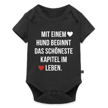 Hundemensch Hundespruch Hundeliebe - Baby Premium Kurzarmbody - Schwarz - Vorne