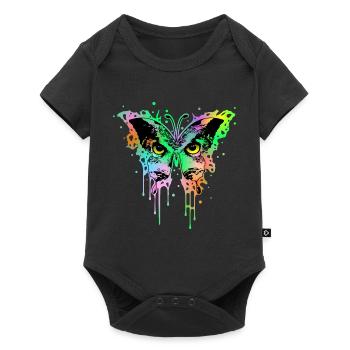 Hibou Papillon 1 - Body à manches courtes Premium Bébé - noir - Devant