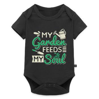 Mein Garten nährt meine Seele - Baby Premium Kurzarmbody - Schwarz - Vorne