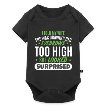 J’ai dit à ma femme blague drôle papa papa fête des pères - Body à manches courtes Premium Bébé - noir - Devant