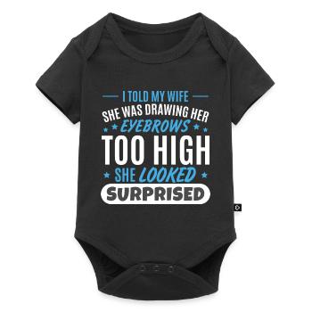 Wife Husband Joke Father's Day - Baby Premium short-sleeve bodysuit - black - Front
