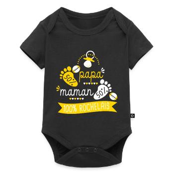 Rugby bébé supporter Rugby La Rochelle Rochelais - Body à manches courtes Premium Bébé - noir - Devant