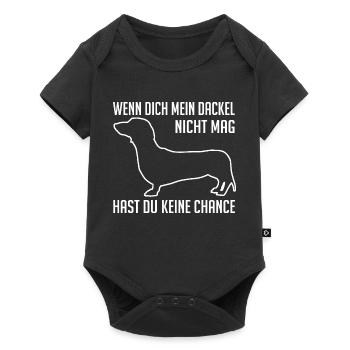 Dackel ist mutig, der Dackel hat ein großes Herz - Baby Premium Kurzarmbody - Schwarz - Vorne