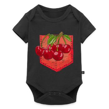 Cherry Lover Fruit Cadeau Chest Bag Cerise - Body à manches courtes Premium Bébé - noir - Devant