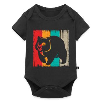 Retro Wombat Propriétaire Animaux australiens - Body à manches courtes Premium Bébé - noir - Devant