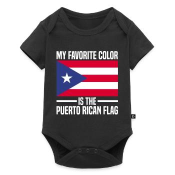 Puerto Rico Flagge | Puerto Ricaner Geschenkideen - Baby Premium Kurzarmbody - Schwarz - Vorne