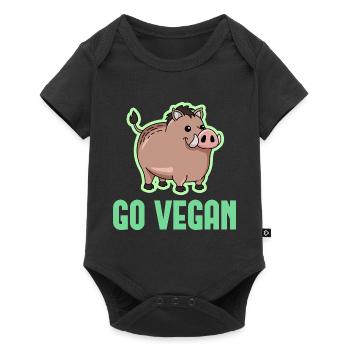 Wild boar design for proud vegans - Baby Premium short-sleeve bodysuit - black - Front