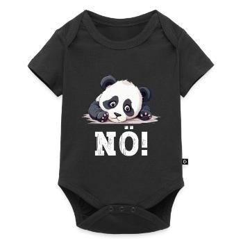 Nö Einfach Nö No Nein Panda Bär Süß Lustig Spruch - Baby Premium Kurzarmbody - Schwarz - Vorne