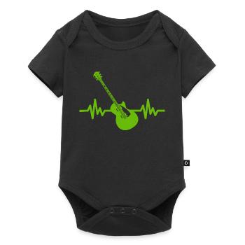 Herzschlag Gitarre - Rock 'n' Roll Punk Band Metal - Baby Premium Kurzarmbody - Schwarz - Vorne