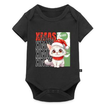 Cat Christmas Merry Meowy Catmas Ugly Cute - Baby Premium short-sleeve bodysuit - black - Front