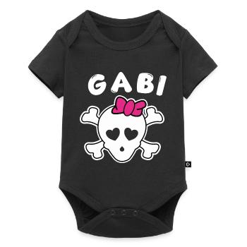 Piratin Gabi Design für Mädchen und Frauen - Baby Premium Kurzarmbody - Schwarz - Vorne