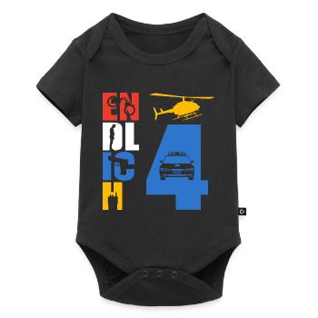 Endlich 4 Polizei - Baby Premium Kurzarmbody - Schwarz - Vorne
