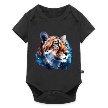 Gepard - Baby Premium Kurzarmbody - Schwarz - Vorne