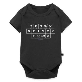 Zungenspitze vorne (dunkle Stoffe) - Baby Premium Kurzarmbody - Schwarz - Vorne